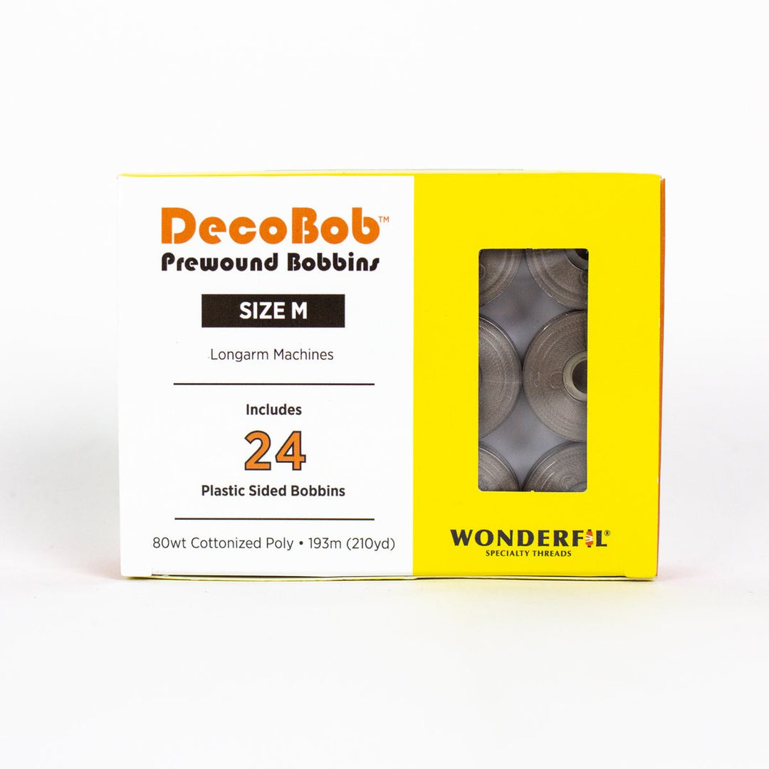 DecoBob Brown/Grey Prewound Bobbins Size M 24ct 114