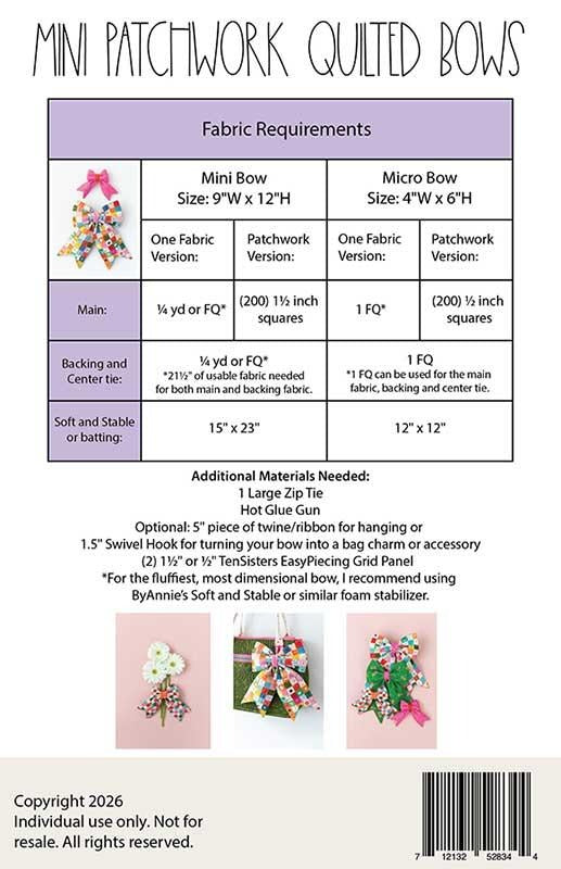 Mini Patchwork Quilted Bows by Brooklyn Dawn Quilt co