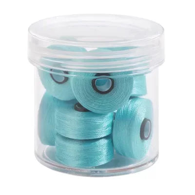 Light Turquoise #32975 Magna-Glide Delights Style M Jumbo 132yd Pre-wound Bobbins 10pc Jar