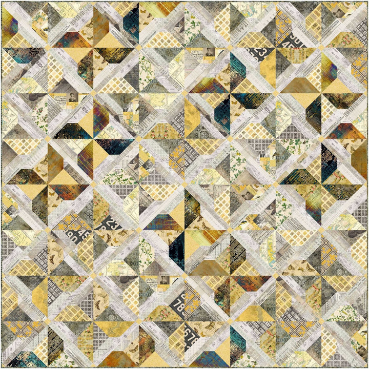 On the Wind Quilt Pattern - DIGITAL FILE - Featuring Palette Yellow by Tim Holtz  *FREE with 1yd Palette YELLOW Purchase*