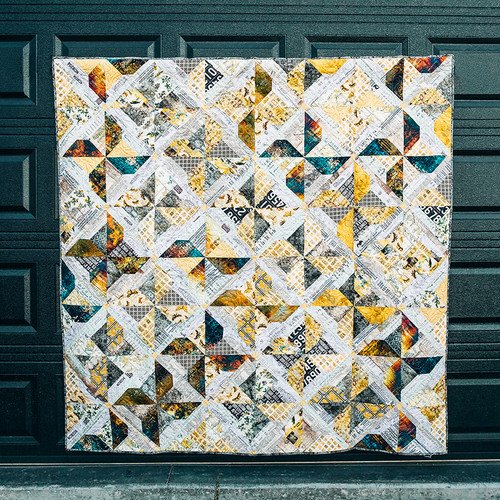 On the Wind Quilt Pattern - DIGITAL FILE - Featuring Palette Yellow by Tim Holtz  *FREE with 1yd Palette YELLOW Purchase*