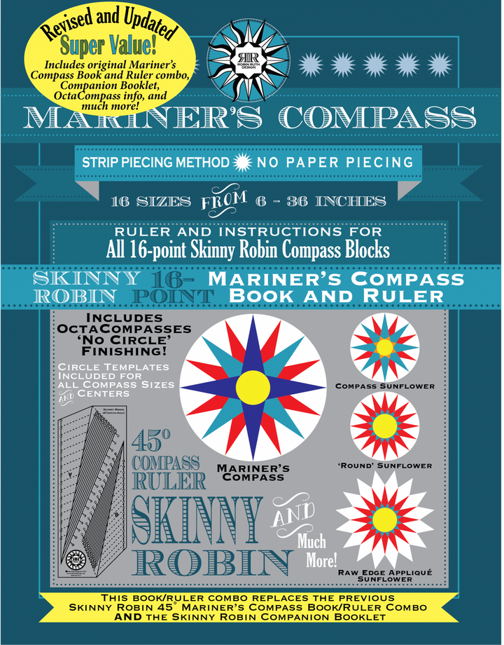 Skinny Robin 16 Point Mariner's Compass Book and Ruler Combo by Robin Ruth Design