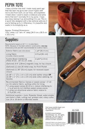 Pepin Tote Pattern by Noodlehead
