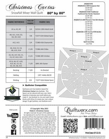 Christmas Cactus Quilt Pattern by Quiltworx