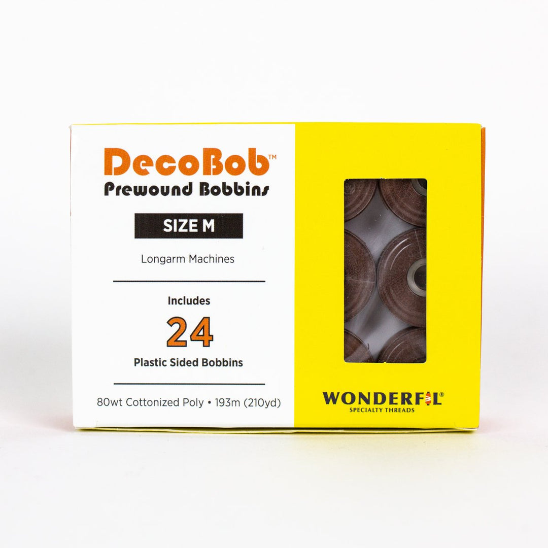 DecoBob Brown Prewound Bobbins Size M 24ct 403