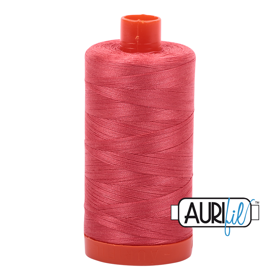 Aurifil Medium Red A1050-5002 1422yds 50wt Mako Cotton Thread Solid