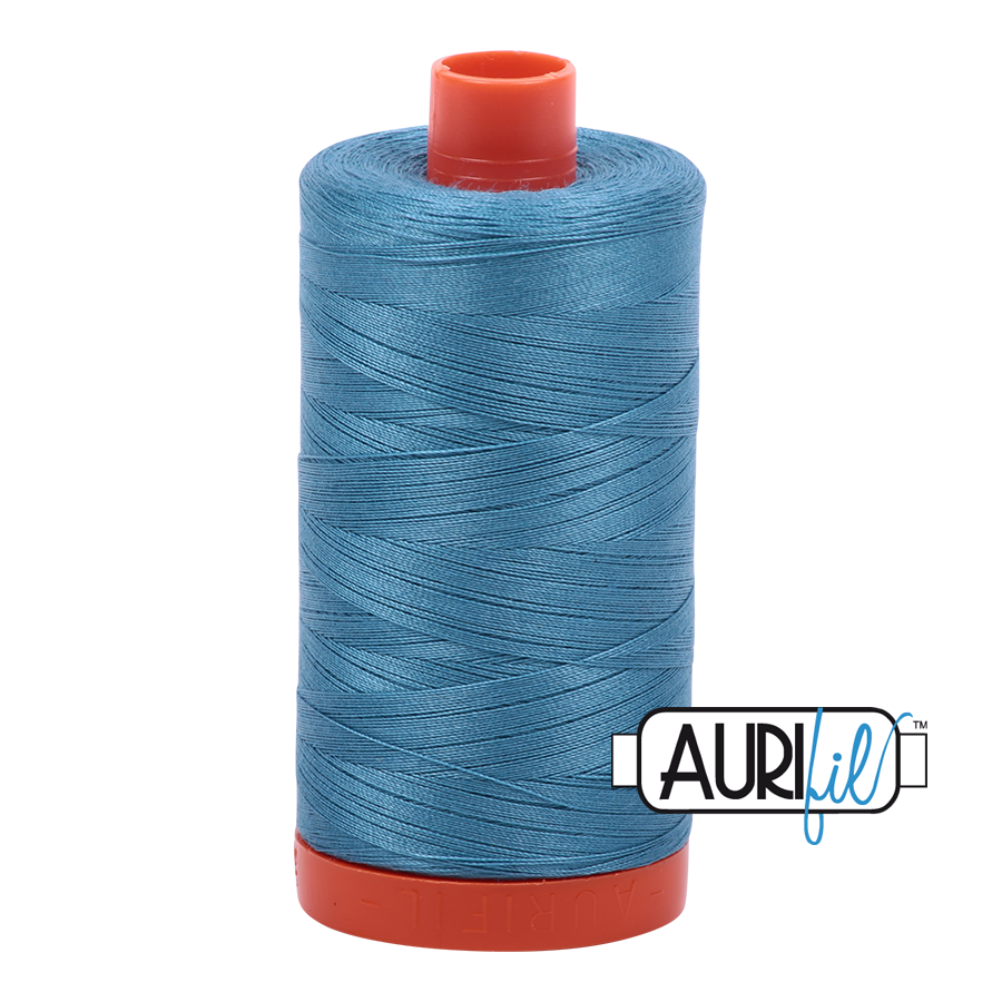 Aurifil Teal A1050-2815 1422yds 50wt Mako Cotton Thread Solid