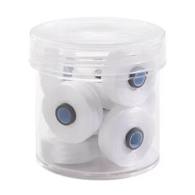 White #10000 Magna-Glide Delights Style M Jumbo 132yd Pre-wound Bobbins 10pc Jar