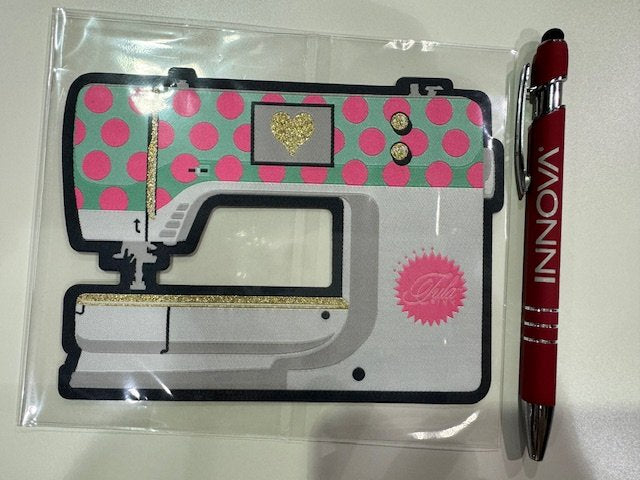 **Limited Edition!** Tula Pink Bernina Sewing Machine Iron-On Woven Patch