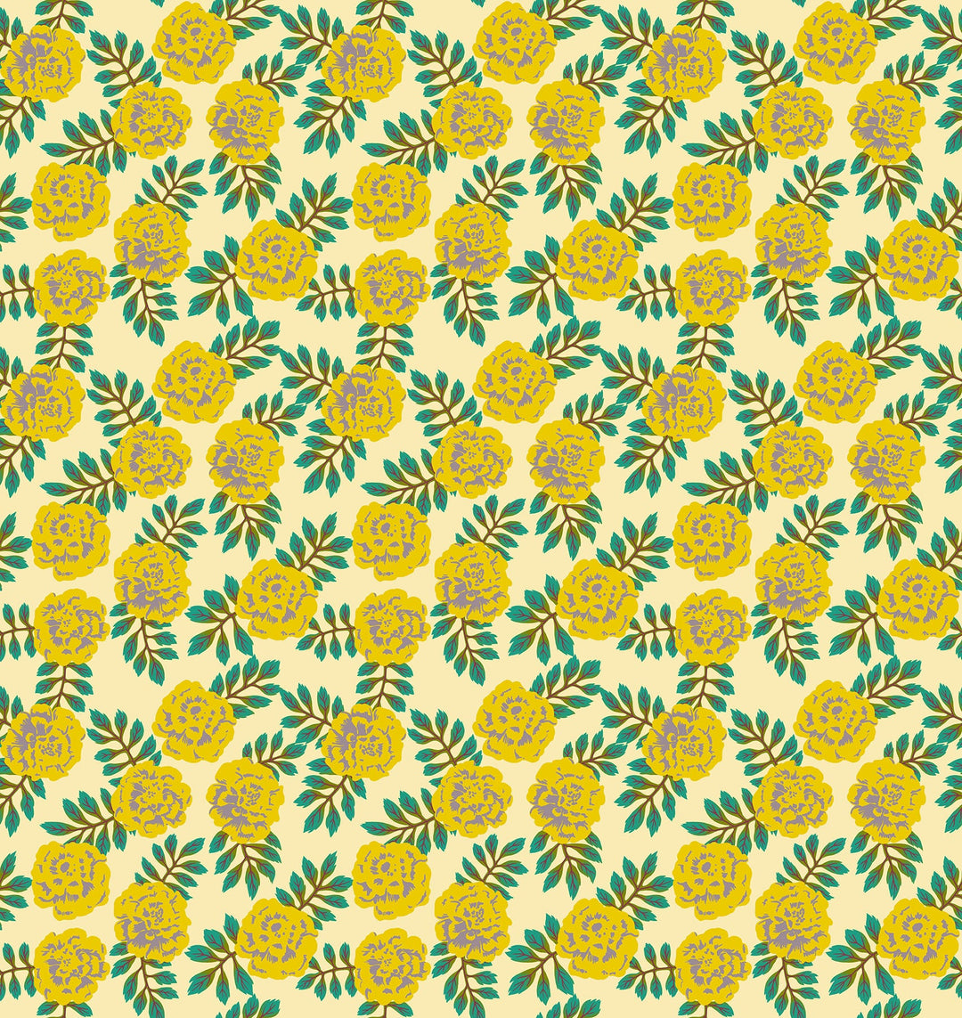 Yesterday - Carnation - Golden  by Juliana Horner for Anna Maria Textiles