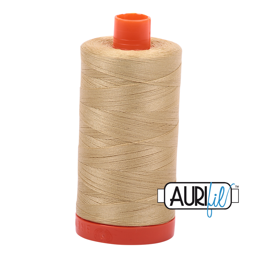 Aurifil Very Light Brass A1050-2915 1422yds 50wt Mako Cotton Thread Solid
