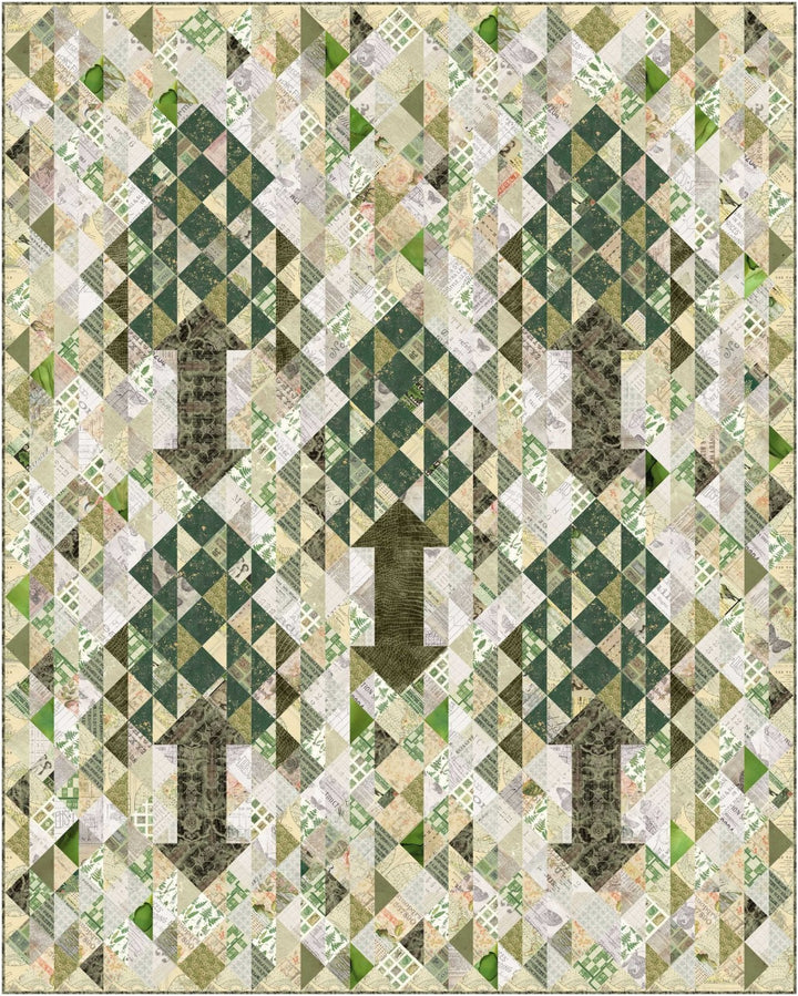 Dappled Pines Quilt Pattern - DIGITAL FILE - Featuring Palette Green by Tim Holtz *FREE with 1yd Palette GREEN Purchase*