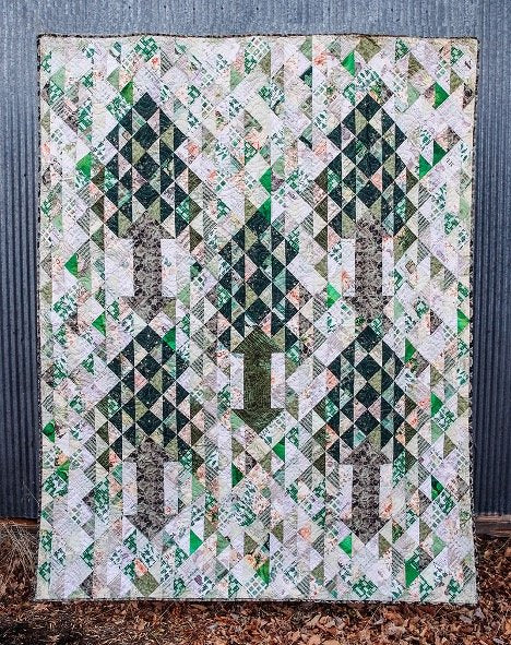 Dappled Pines Quilt Pattern - DIGITAL FILE - Featuring Palette Green by Tim Holtz *FREE with 1yd Palette GREEN Purchase*