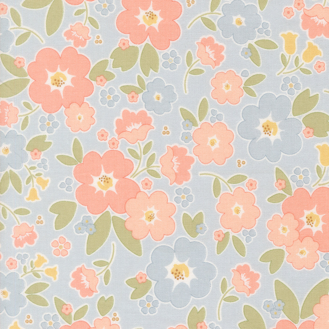 Vintage Blooms - Sky - Handmade Sweetness by Heather Briggs