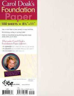 Foundation Paper 8.5 x 11 Carol Doak 100 Sheets