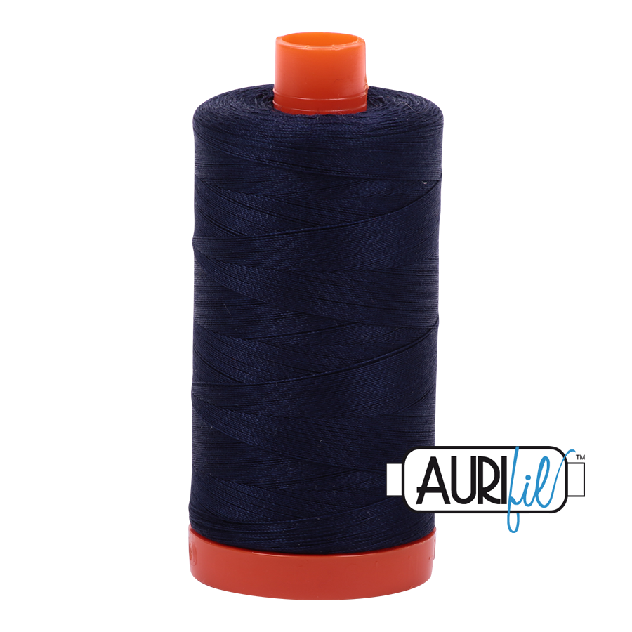 Aurifil Very Dark Navy A1050-2785 1422yds 50wt Mako Cotton Thread Solid