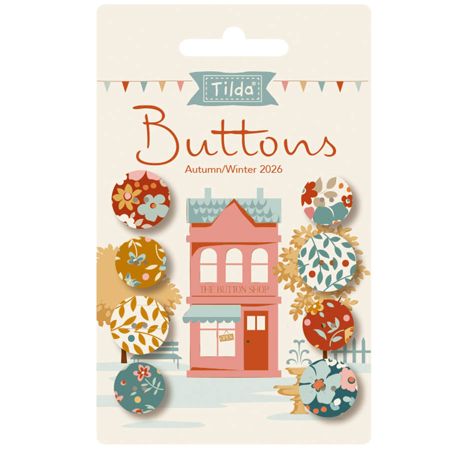 Village Life Buttons Autumn