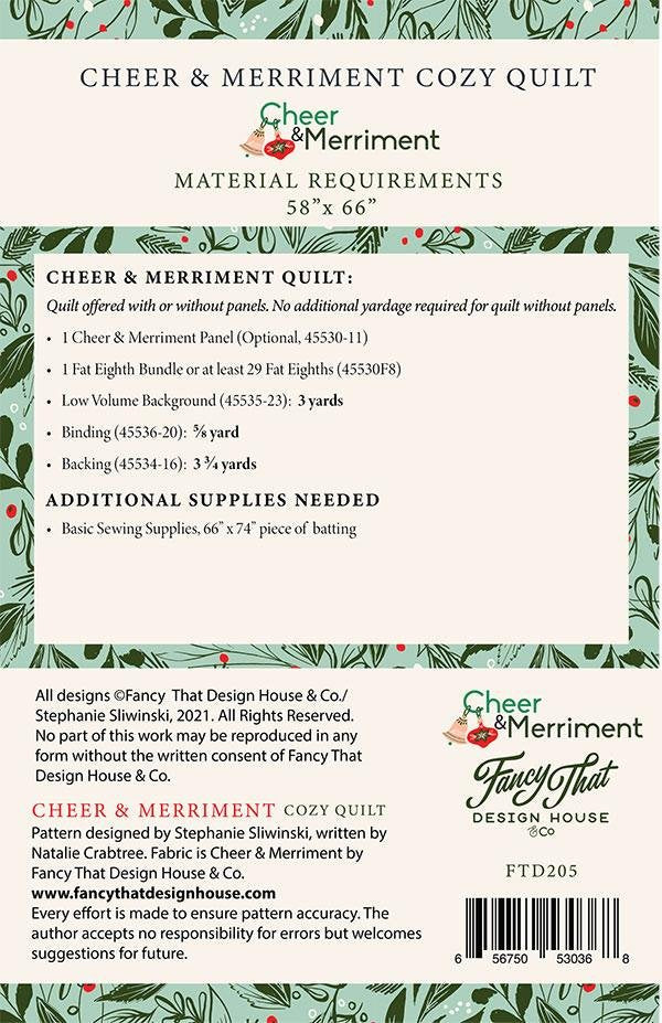 Cheer & Merriment Cozy Quilt Pattern by Fancy That Design House