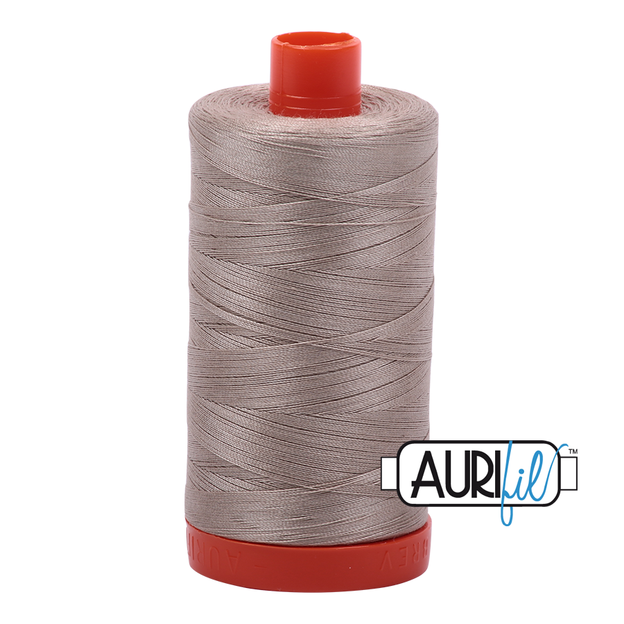 Aurifil Rope Beige A1050-5011 1422yds 50wt Mako Cotton Thread Solid