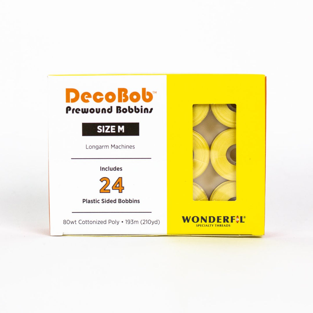 DecoBob Soft Yellow Prewound Bobbins Size M 24ct 118
