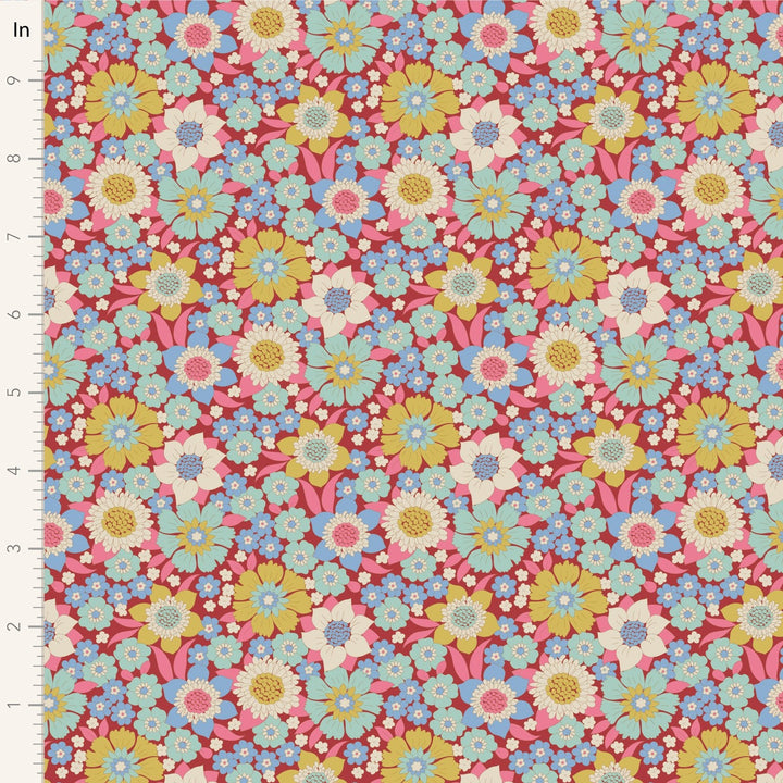 Lauren - Burgundy Wallflower  by Tilda Fabrics