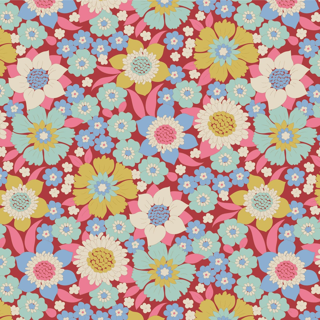 Lauren - Burgundy Wallflower  by Tilda Fabrics