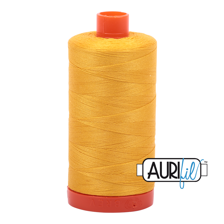Aurifil Yellow A1050-2135 1422yds 50wt Mako Cotton Thread Solid
