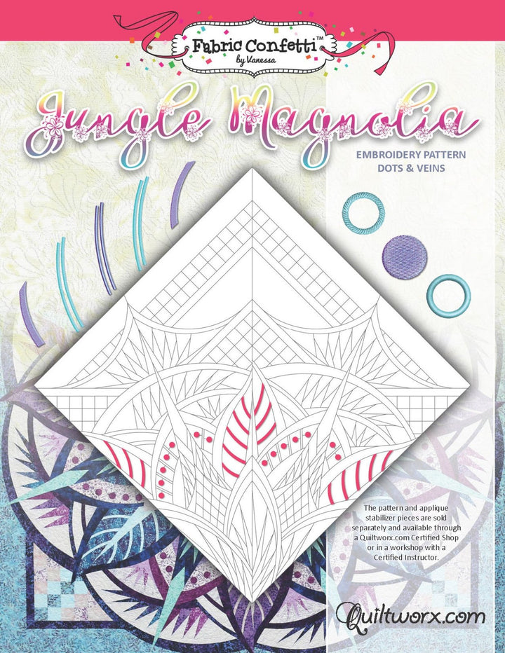 Jungle Magnolia Machine Embroidery Digital Download by Fabric Confetti