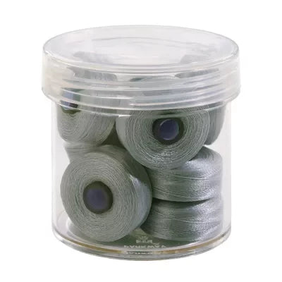Light Grey #17543 Magna-Glide Delights Style M Jumbo 132yd Pre-wound Bobbins 10pc Jar
