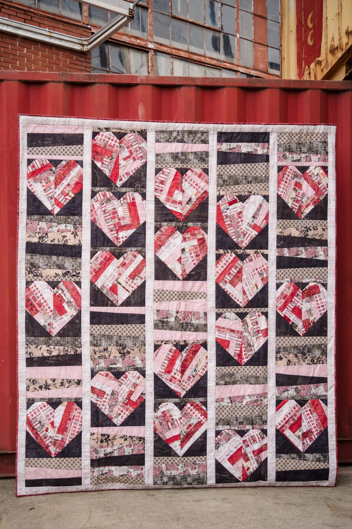 Country Hearts Quilt Pattern - DIGITAL FILE -  Featuring Palette Red by Tim Holtz  *FREE with 1yd Palette RED Purchase*