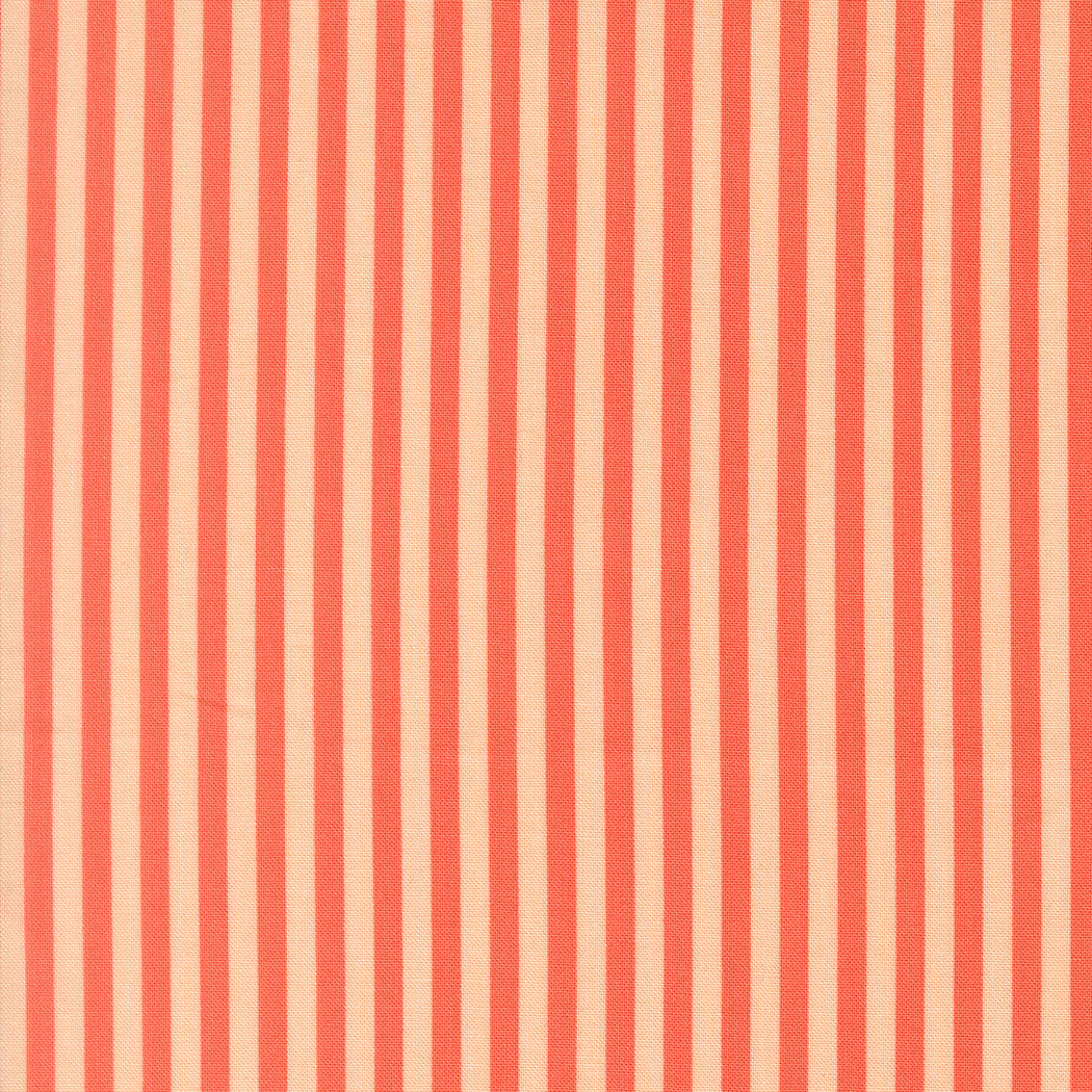 Stripe - Coral - Popcorn by Elizabeth Hartman