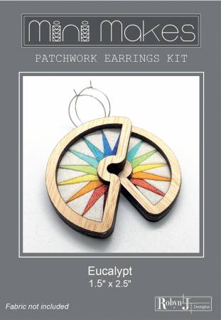 Moon Patchwork Earrings Kit and Pattern - Eucalypt by Robyn J Designs