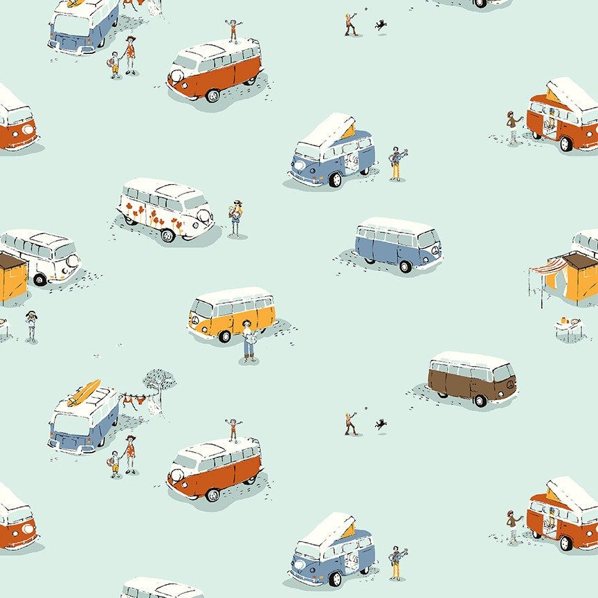 Bus - Aqua by Heather Ross
