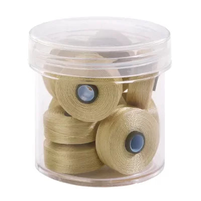 Khaki #24525 Magna-Glide Delights Style M Jumbo 132yd Pre-wound Bobbins 10pc Jar