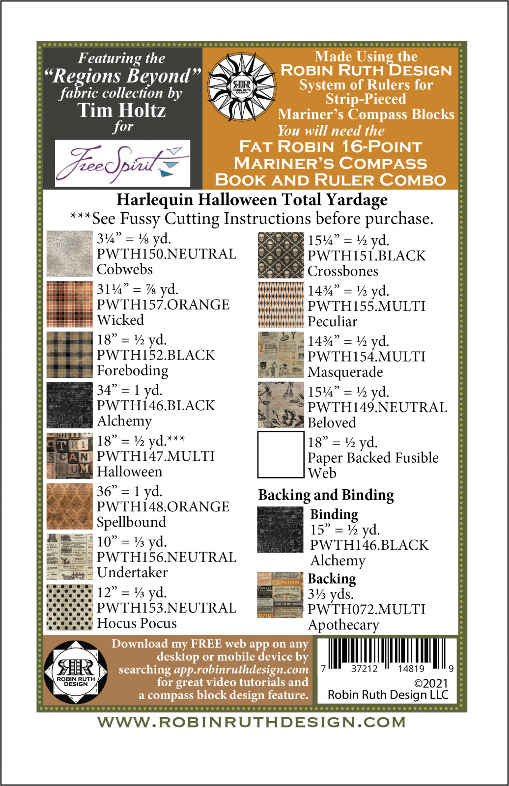 Harlequin Halloween Quilt Pattern by Robin Ruth Designs