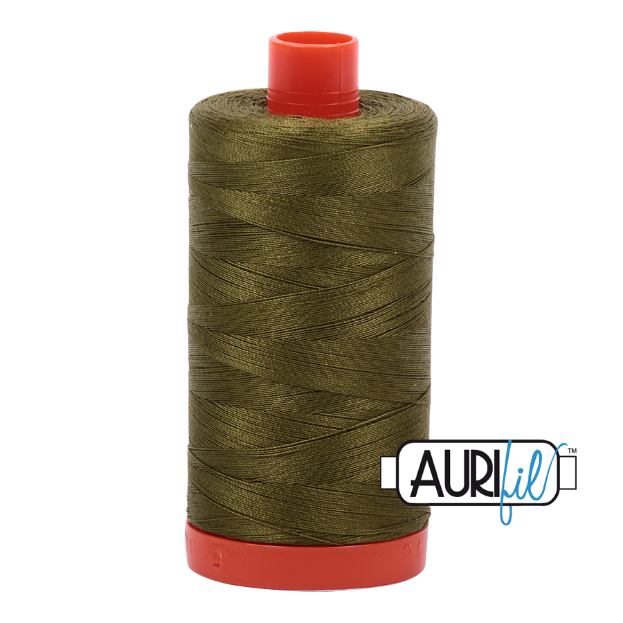 Aurifil Very Dark Olive A1050-2887 1422yds 50wt Mako Cotton Thread Solid