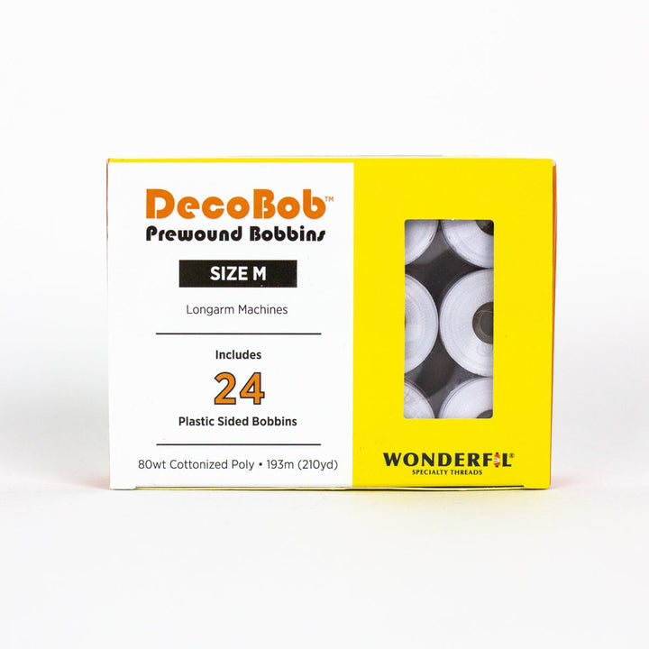 DecoBob White Prewound Bobbins Size M 24ct 104