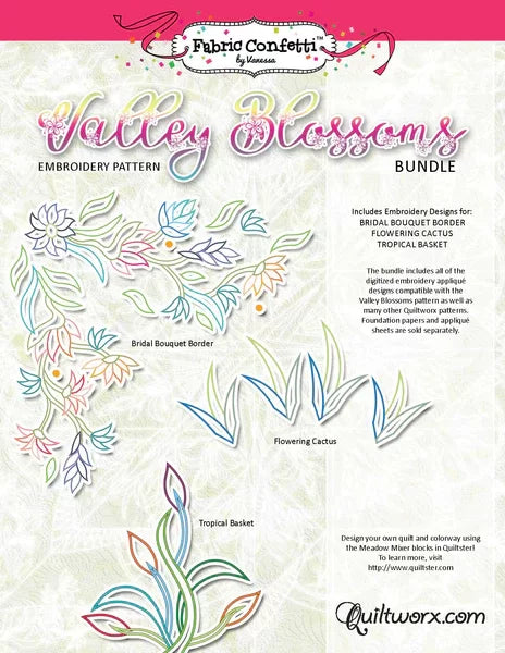 Valley Blossom Bundle MACHINE EMBROIDERY CD by Fabric Confetti
