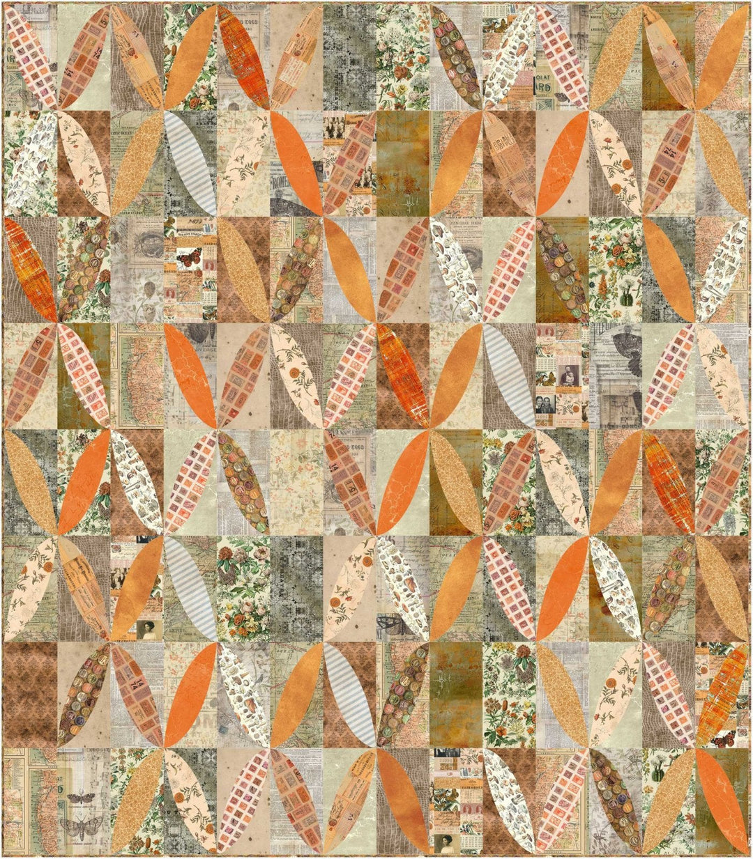 Digital Top - Burnished Quilt - Orange Palette by Tim Holtz