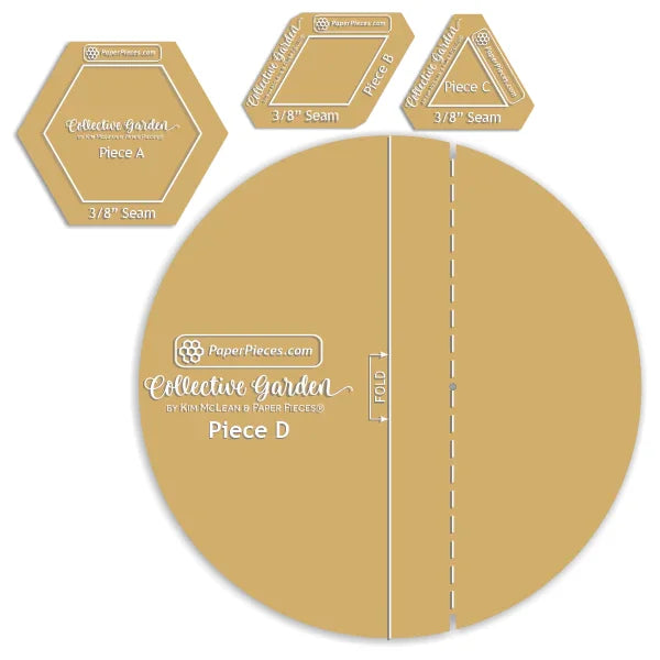 Collective Garden 4 Piece Template Set with 3/8" Seam Allowance
