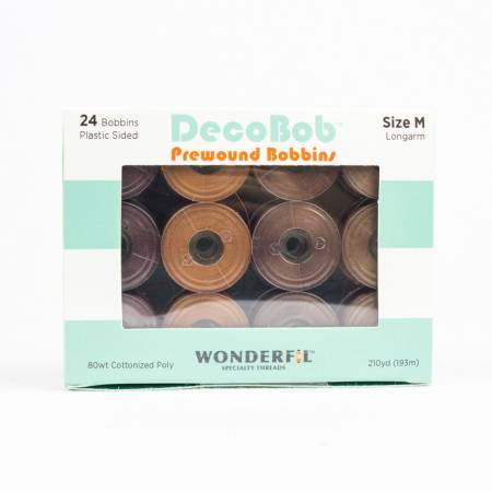 DecoBob Prewound Bobbins Size M 24ct Wood