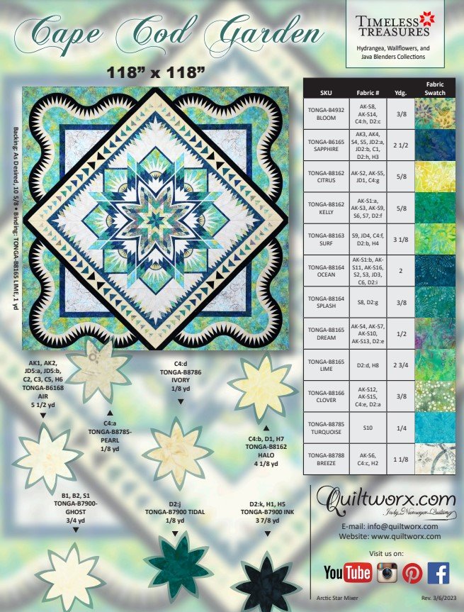 Cape Cod Garden Quilt Pattern by Quiltworx