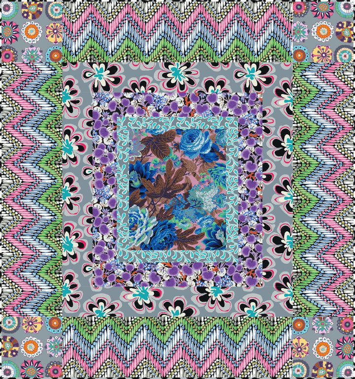 Floral Medallion Quilt Kit featuring February 2023 by  Kaffe Fassett Collective