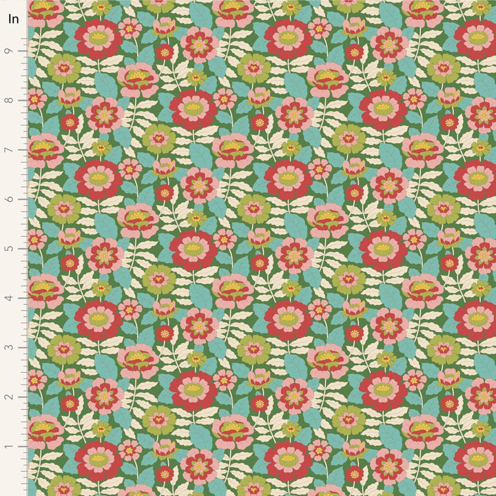 Beverly -  Green  Wallflower by Tilda Fabrics