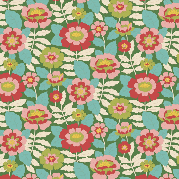Beverly -  Green  Wallflower by Tilda Fabrics