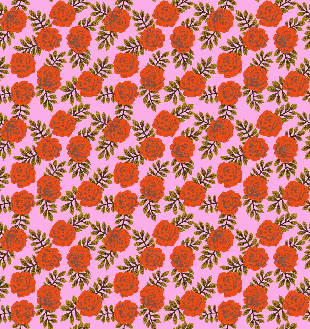 Yesterday - Carnation - Vivid  by Juliana Horner for Anna Maria Textiles