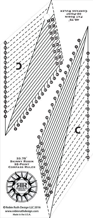 32-Point Mariner's Compass Book and Ruler Combo by Robin Ruth Design