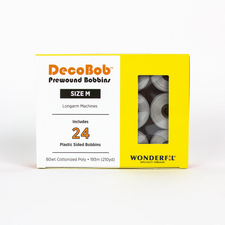 DecoBob Grey Prewound Bobbins Size M 24ct 103
