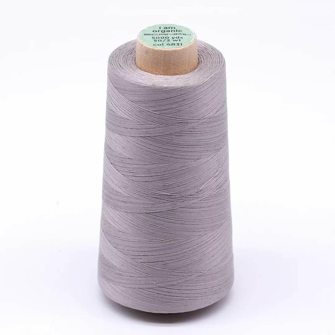 Organic Cotton Cone 50/2wt 5000yd Chateau Gray 4831 Scanfil Thread