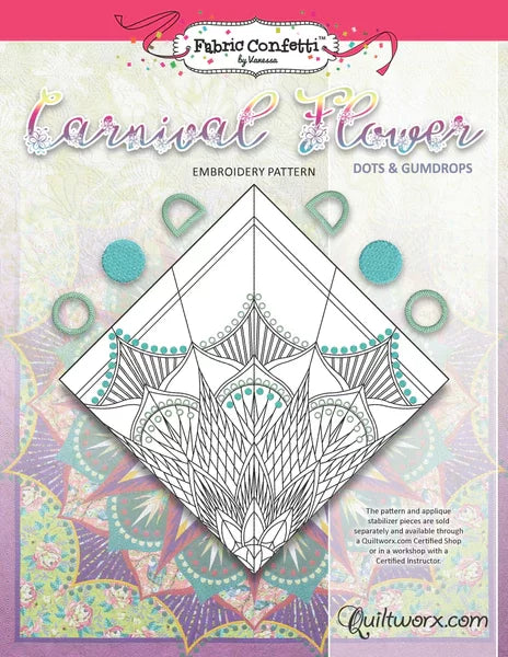 Carnival Flower MACHINE EMBROIDERY CD by Fabric Confetti